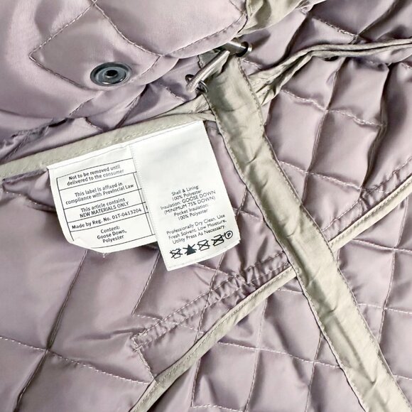Eddie Bauer Vintage Down Jacket Coat Taupe Lavender XSP EB550 - Picture 8 of 9
